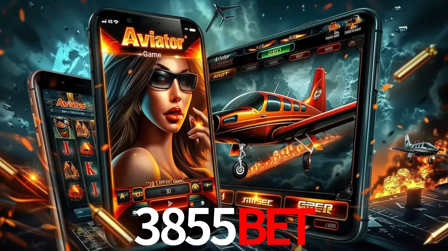 O popular jogo de apostas Aviator exibido em vários celulares e tablets, mostrando a interface emocionante e a ação de voo disponíveis para jogar agora no 3855bet.
